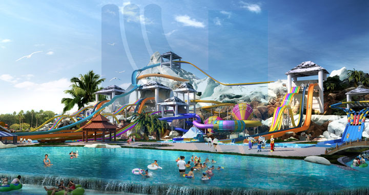 海花島水上樂園雪山滑道區效果圖